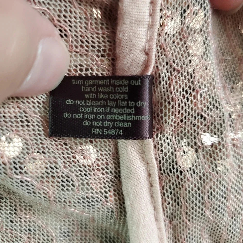 THE LIMITED | Vintage Sheer Sequin Top in Nude sz XS - Picture 5 of 7